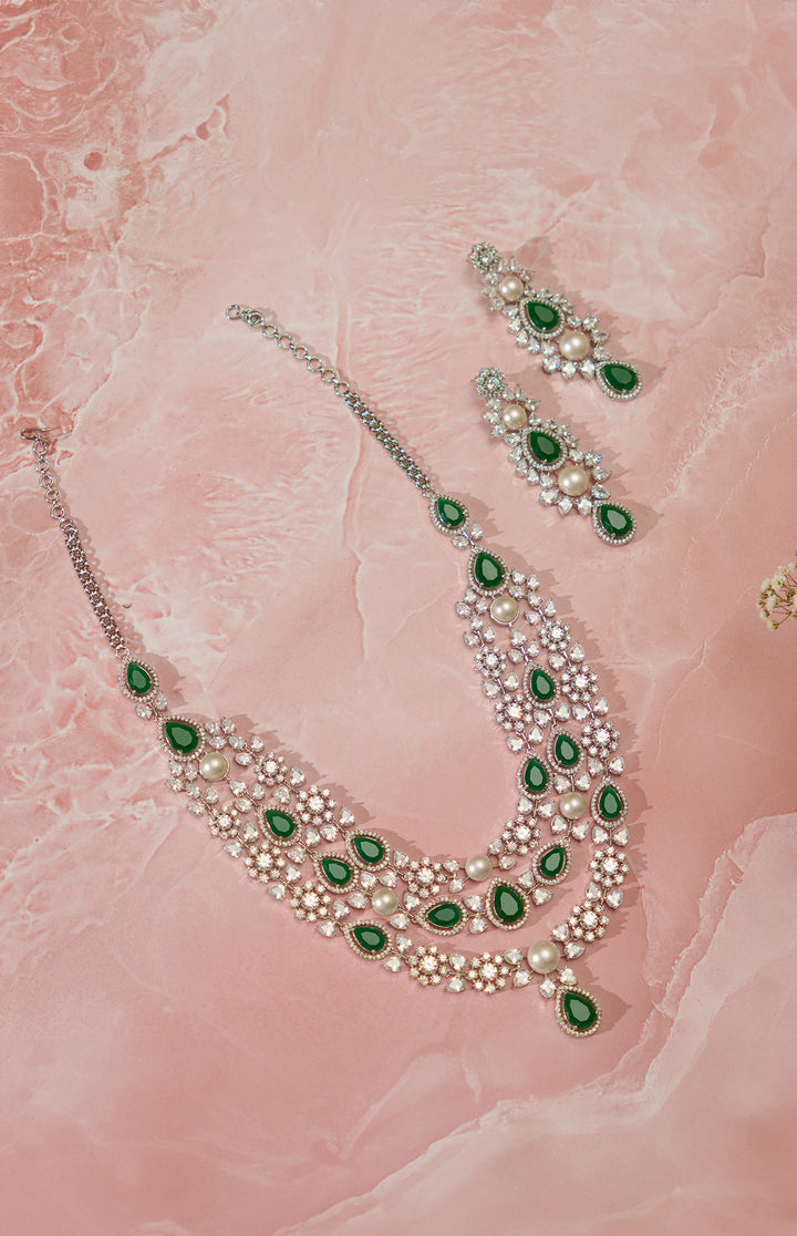 Reet Emerald Diamond Long Set