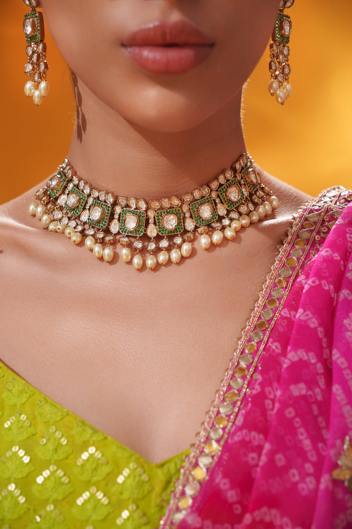 Arunika Green Polki Choker