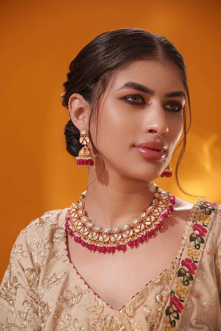 Rida Red Moissanite Necklace Set