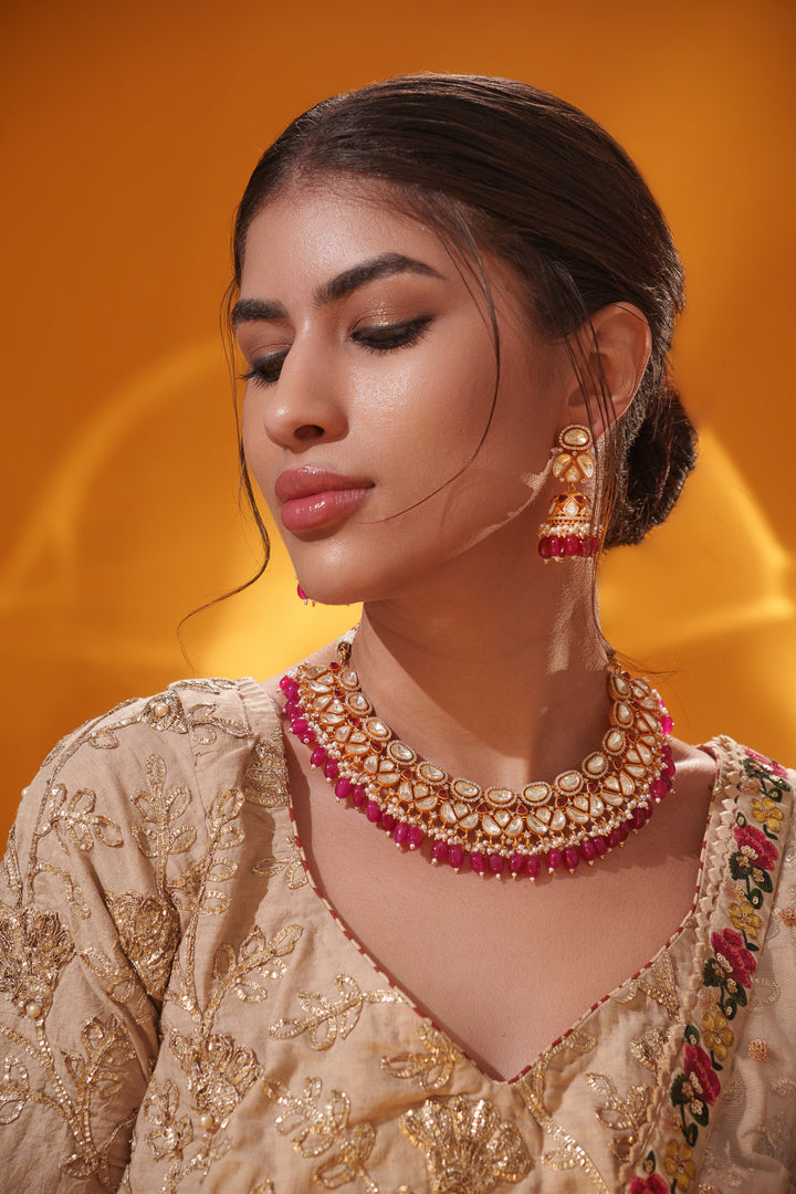 Rida Red Moissanite Necklace Set