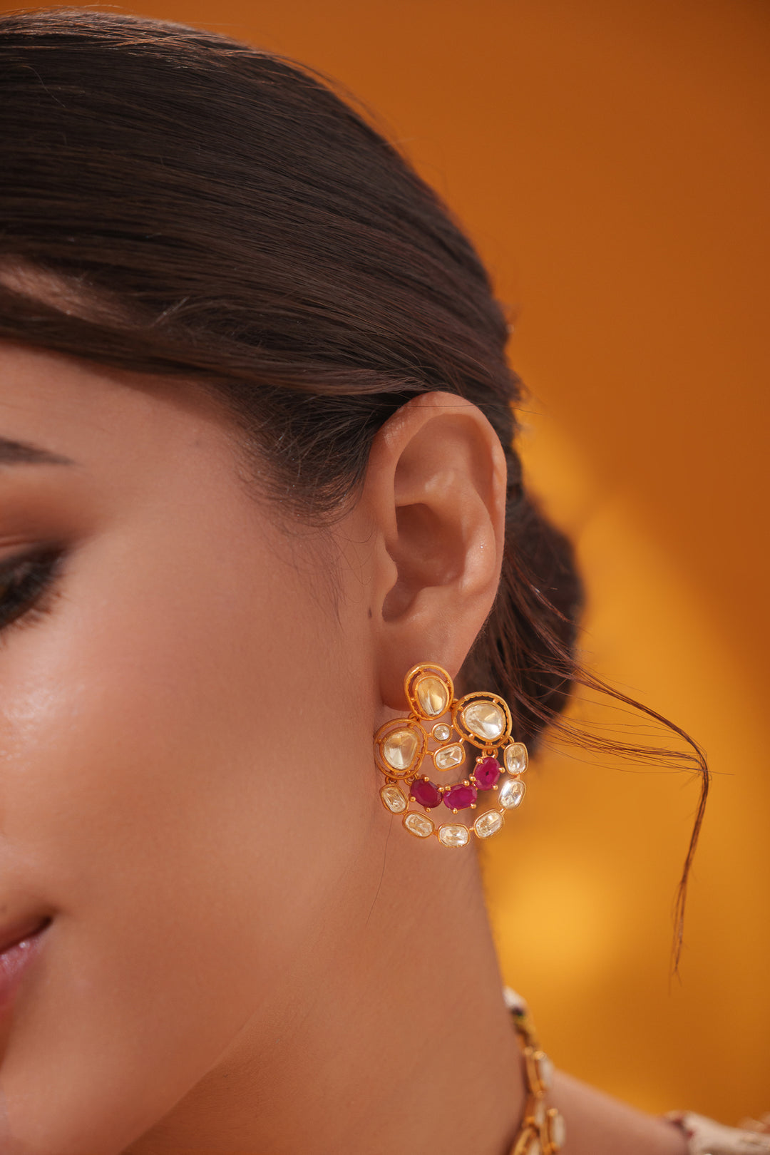 Aarohi Red Moissanite Long Set