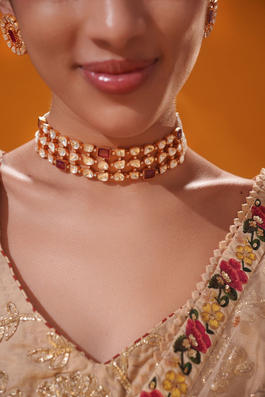 Kashira Red Moissanite Choker