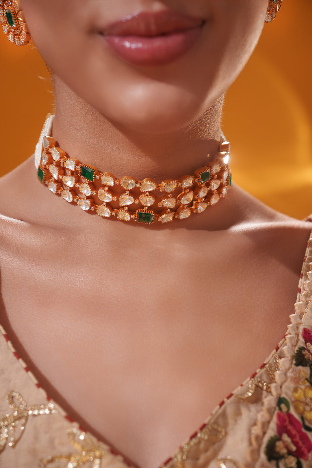 Kashira Green Moissanite Choker