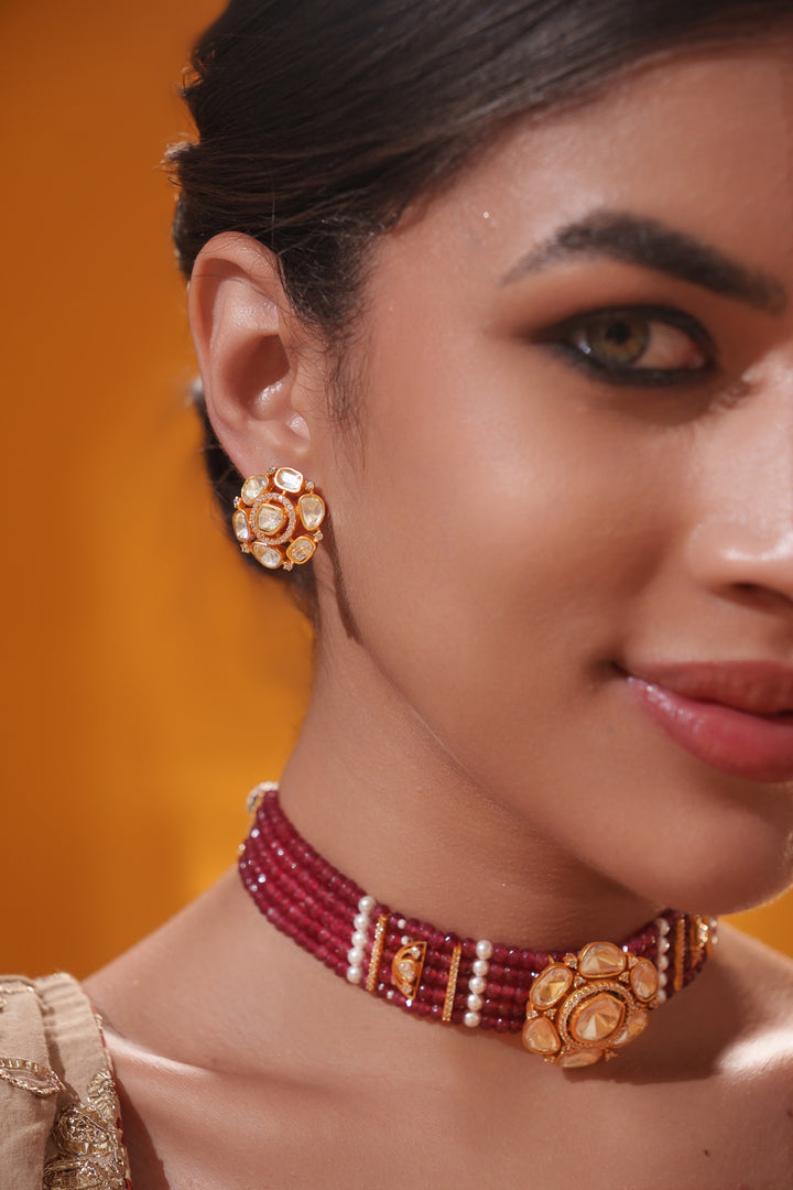 Anvikaa Red Moissanite Choker