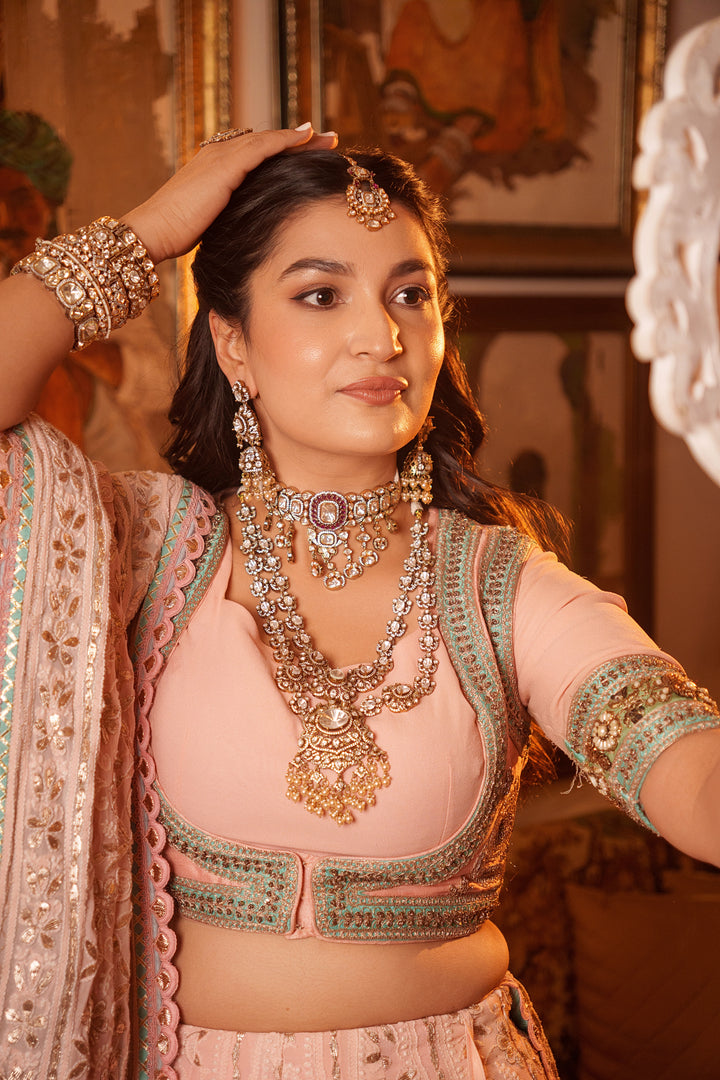 Heerani Pink Polki Choker