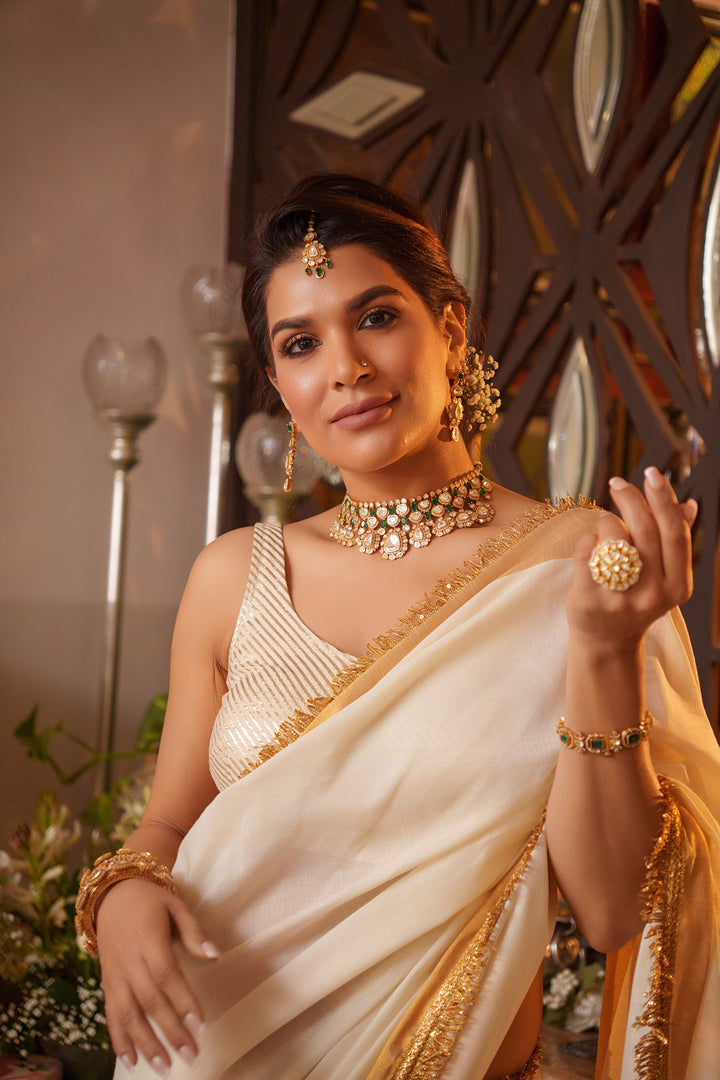 Keyara Green Moissanite Bridal Set