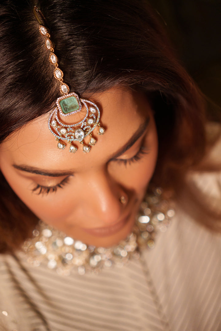 Zubaida Green Polki Bridal Set