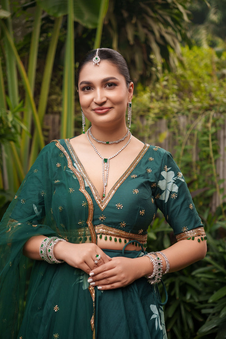 Tanaya Emerald Diamond Long Set