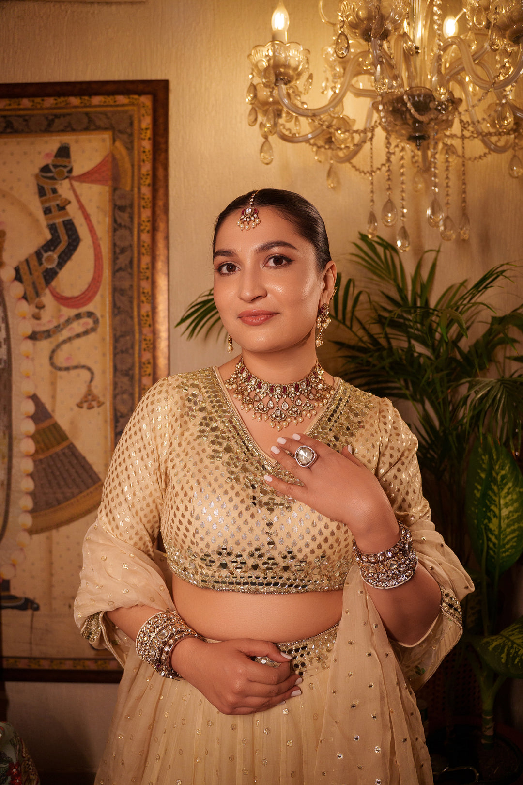 Neyati Pink Polki Necklace Set