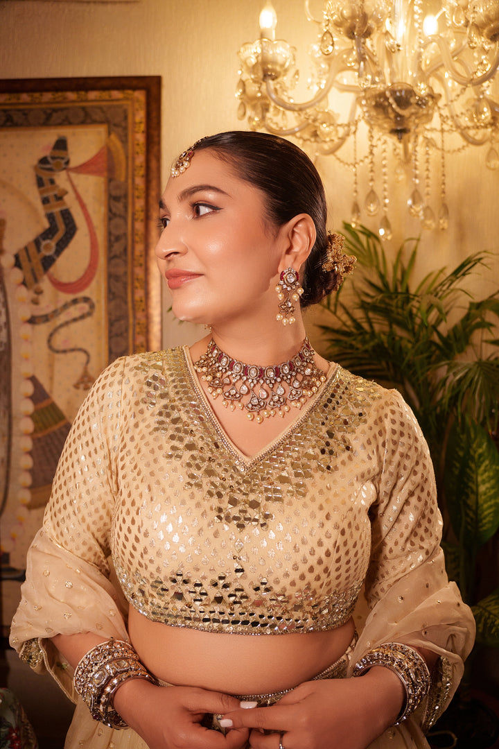 Neyati Pink Polki Necklace Set