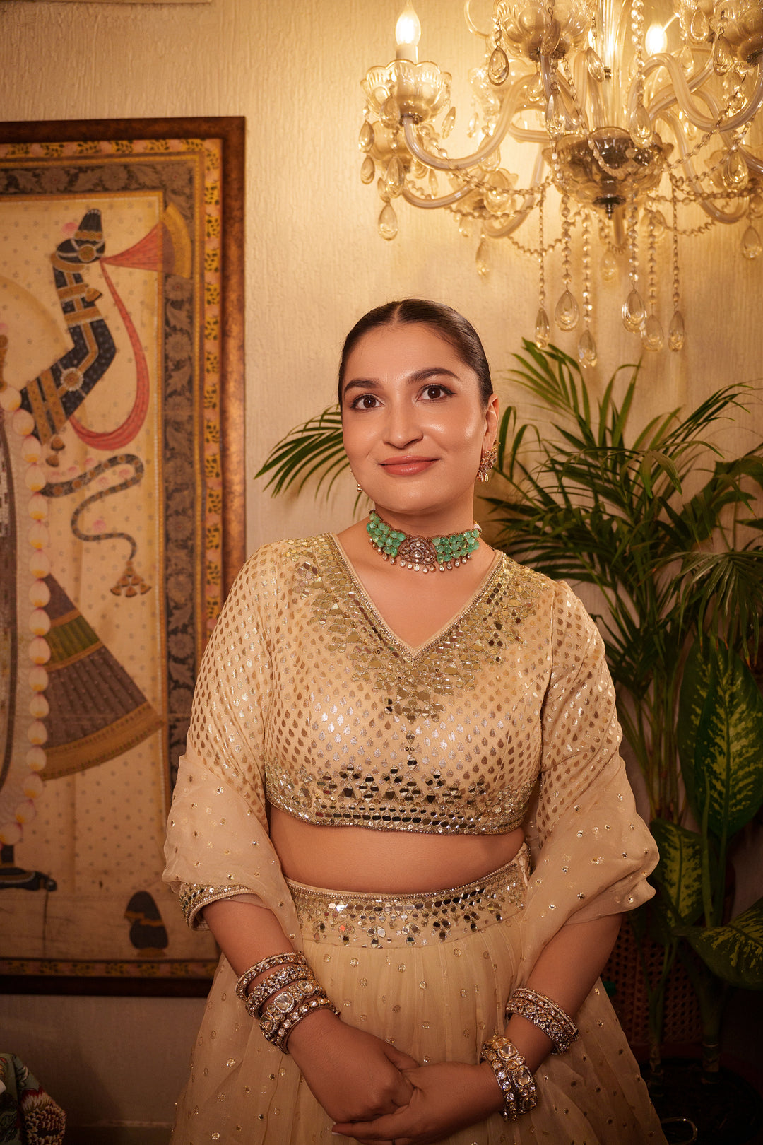 Anjuni Green Polki Choker