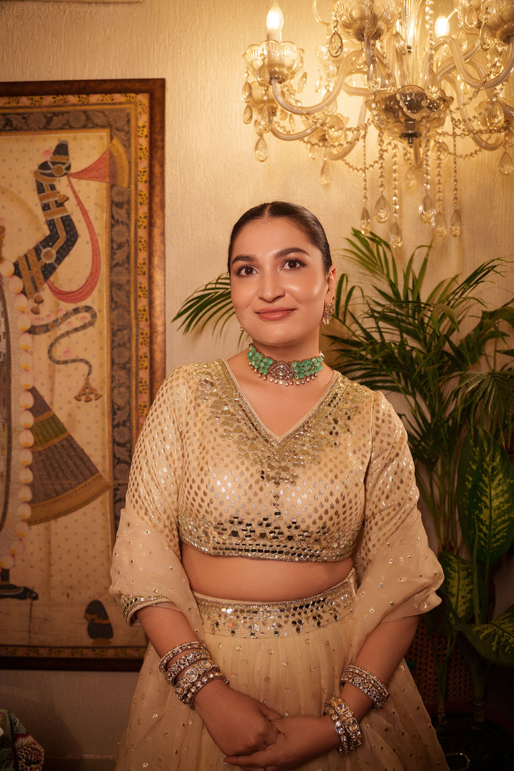 Anjuni Green Polki Choker