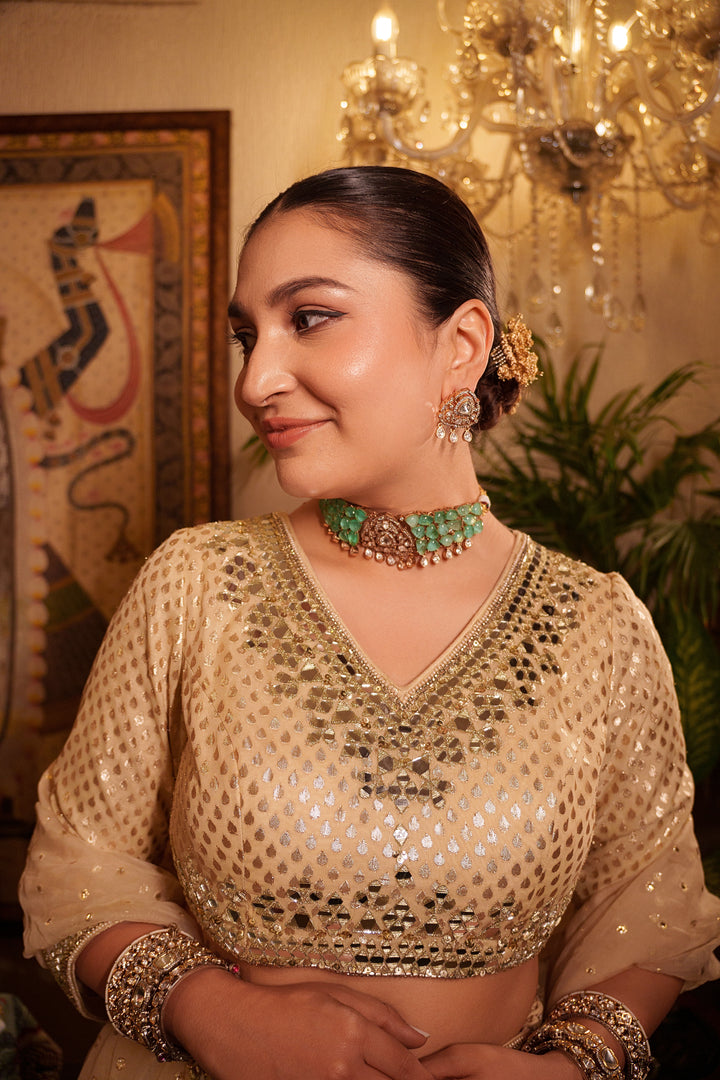 Anjuni Green Polki Choker