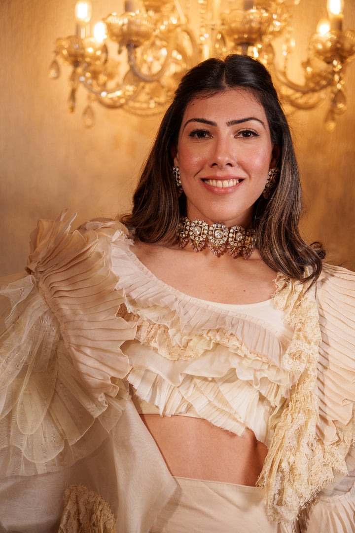 Anura Pink Polki Choker