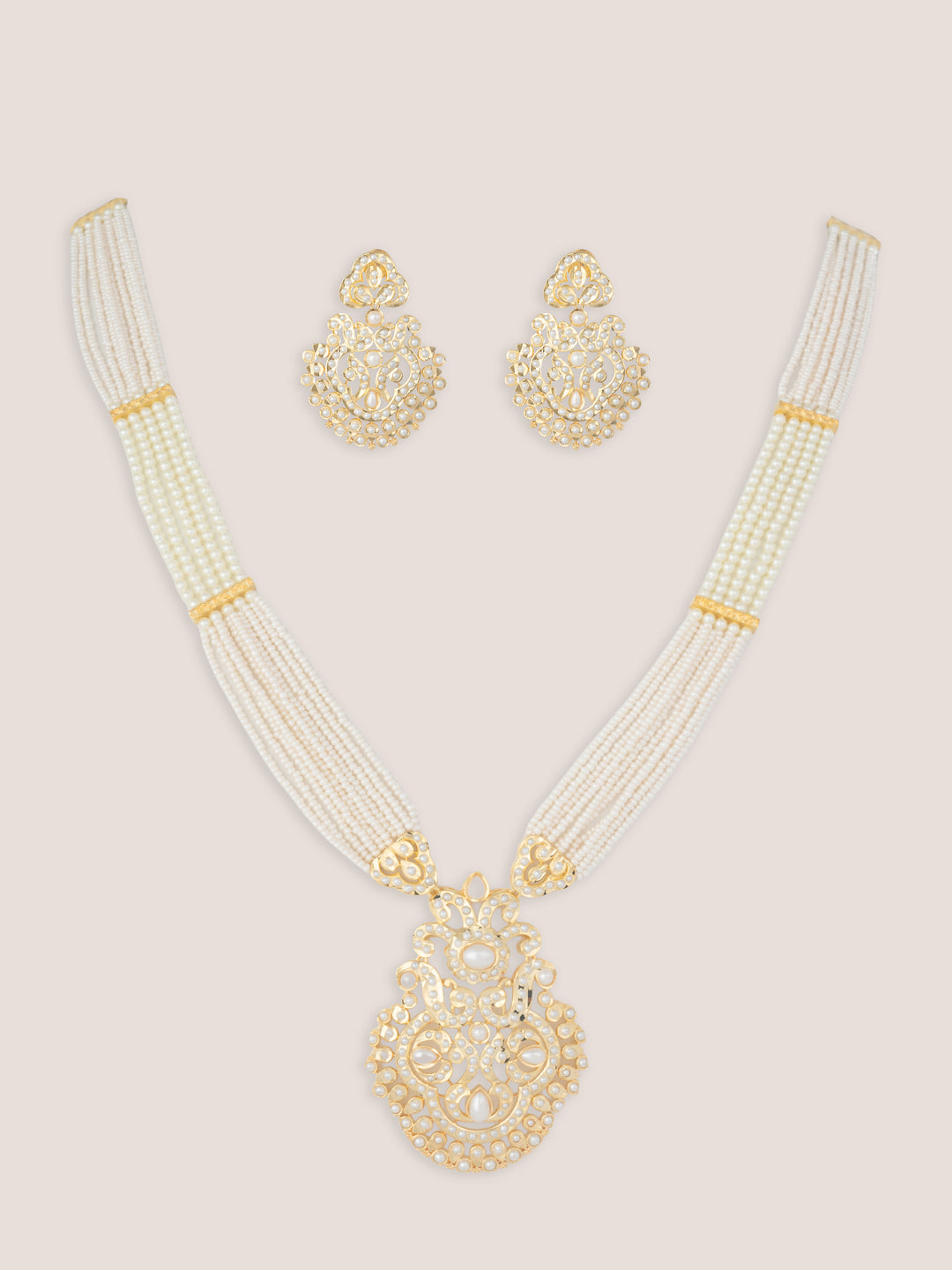 Aarunya Gold Finish Jadau Long Set