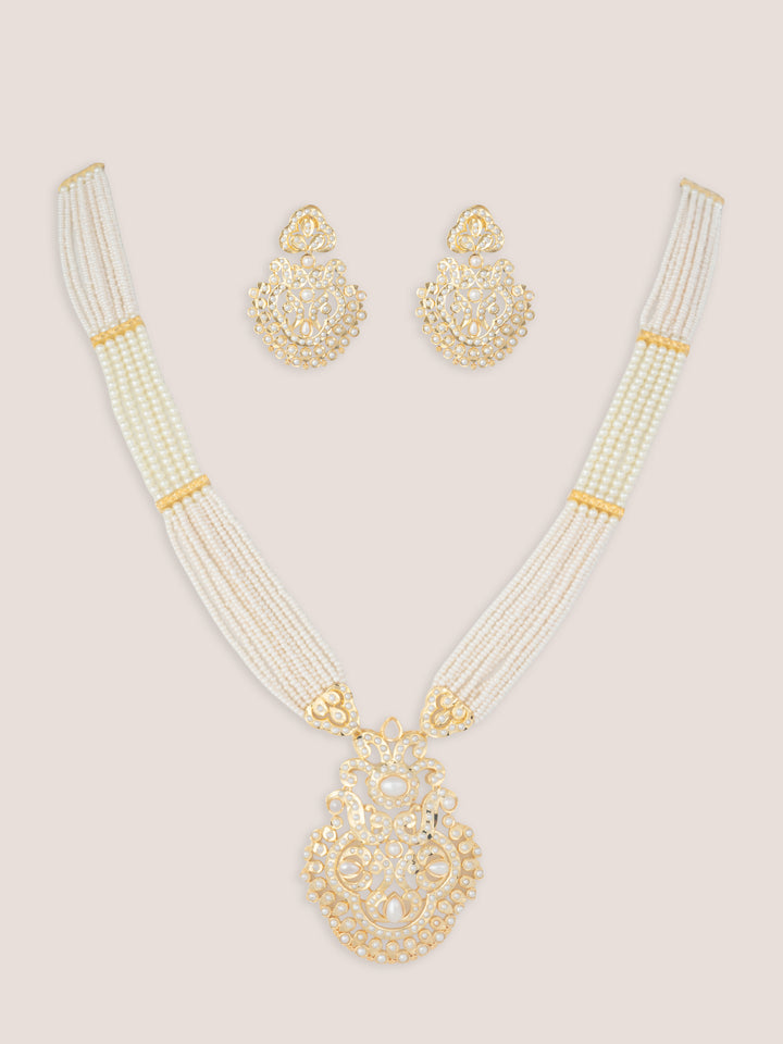 Aarunya Gold Finish Jadau Long Set