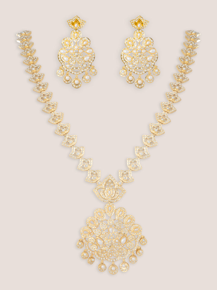 Nakesha Gold Finish Jadau Long Set