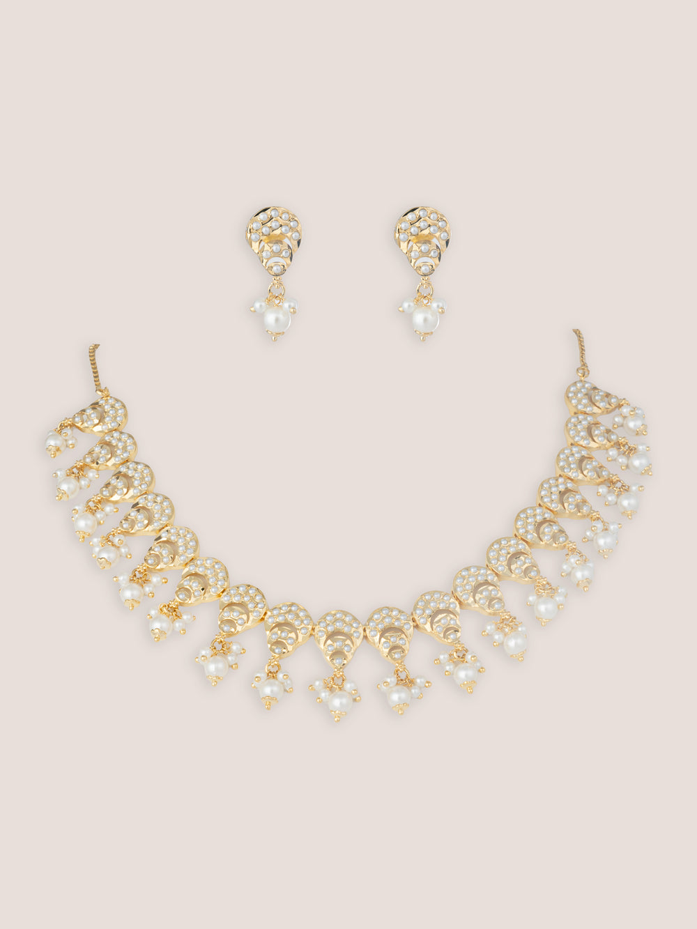 Aleena White Finish Jadau Necklace Set - alternate view