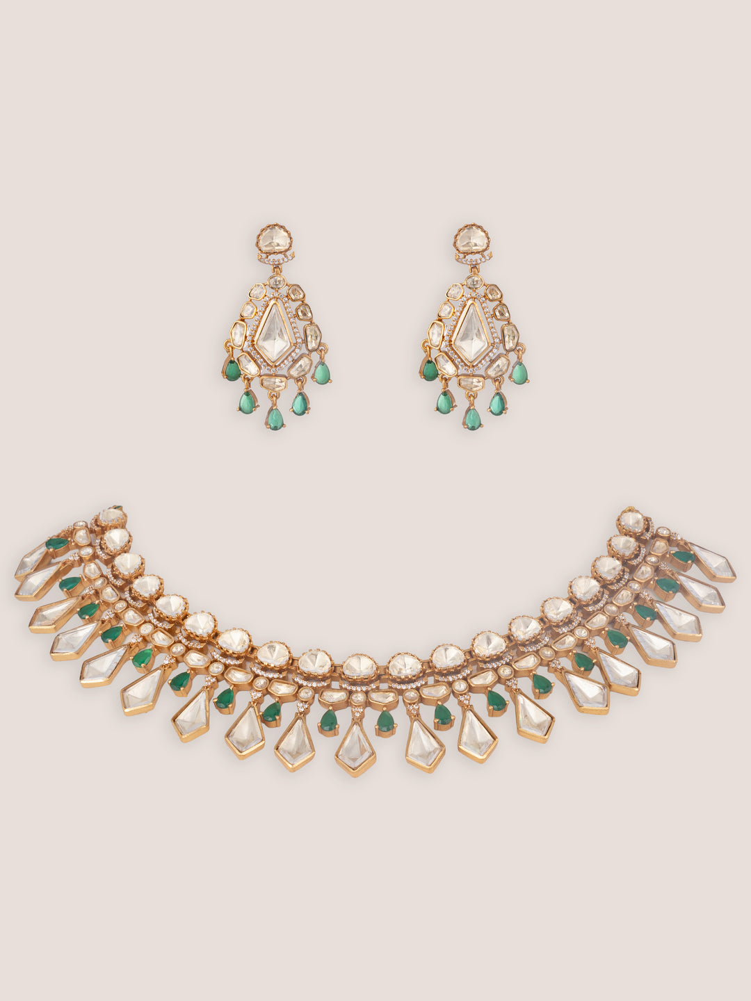 Azira Green Moissanite Necklace Set