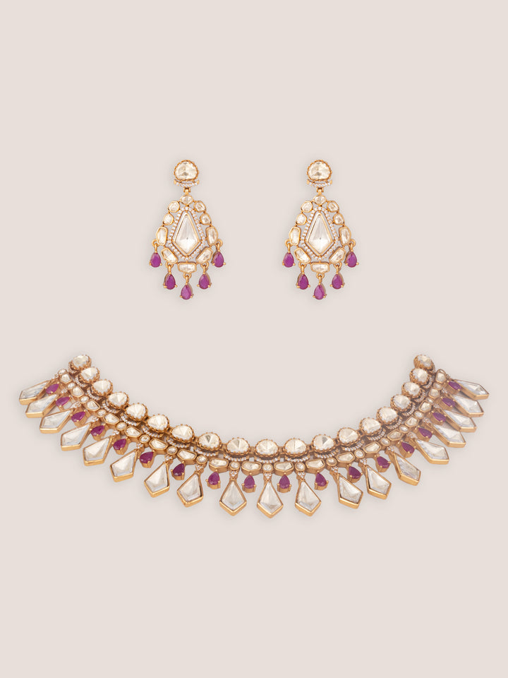 Azira Red Moissanite Necklace Set