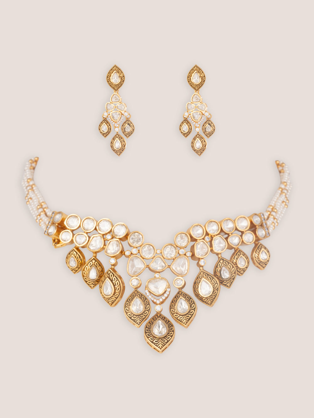 Arshita Gold Finish Moissanite Choker - alternate view