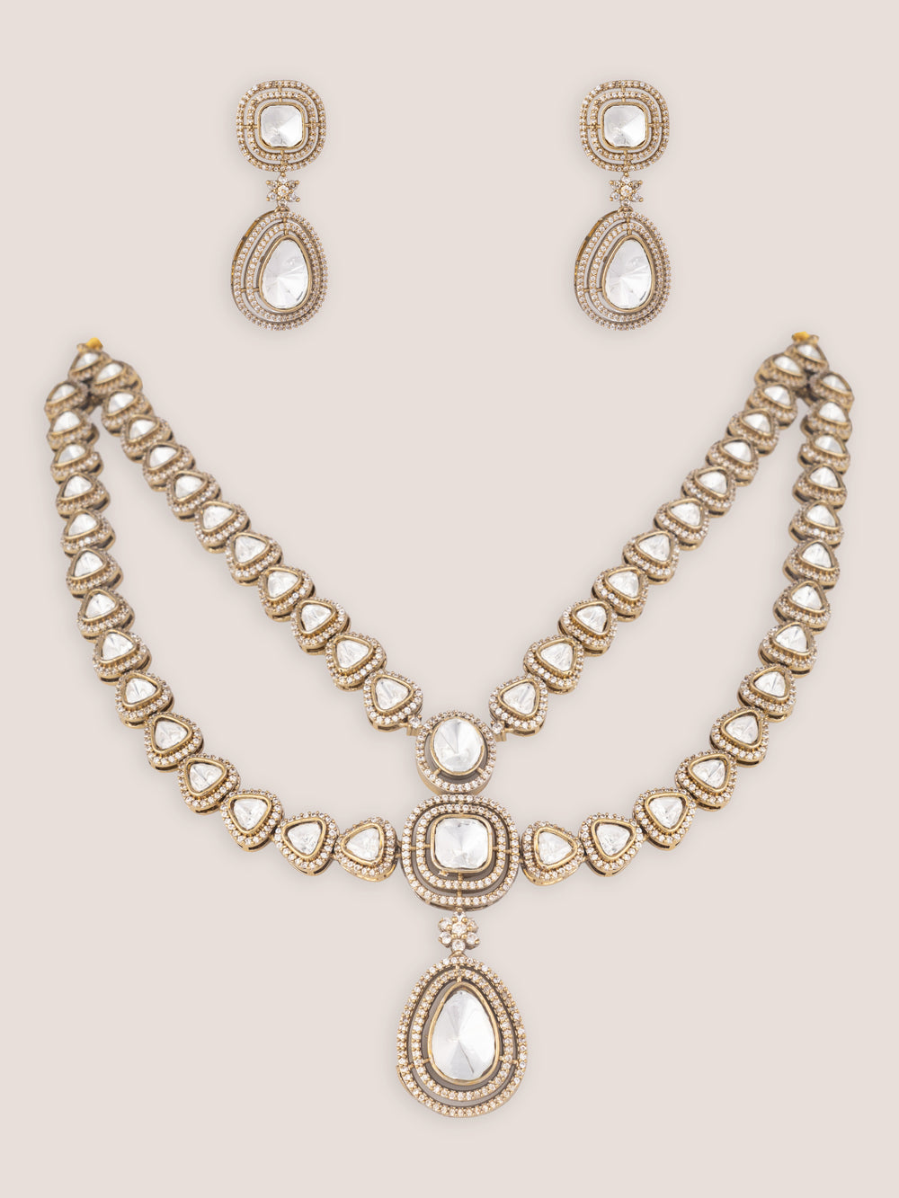 Charvi Two Tone Finish Polki Long Set - alternate view
