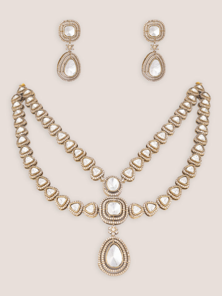 Charvi Two Tone Finish Polki Long Set