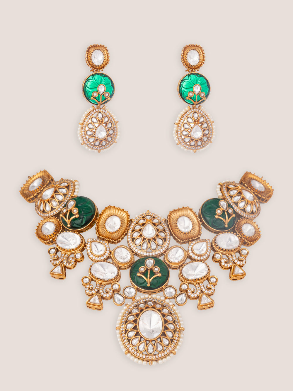 Ishveta Green Kundan Bridal Set - alternate view