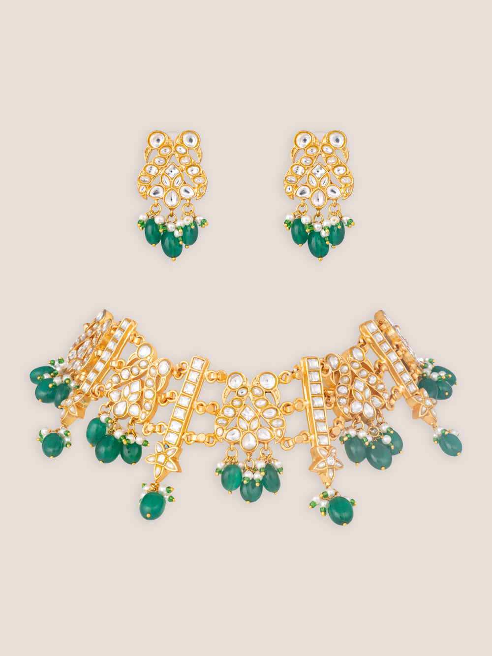 Nishya Green Kundan Choker - alternate view