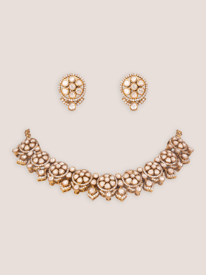 Kairavi Two Tone Polki Necklace Set