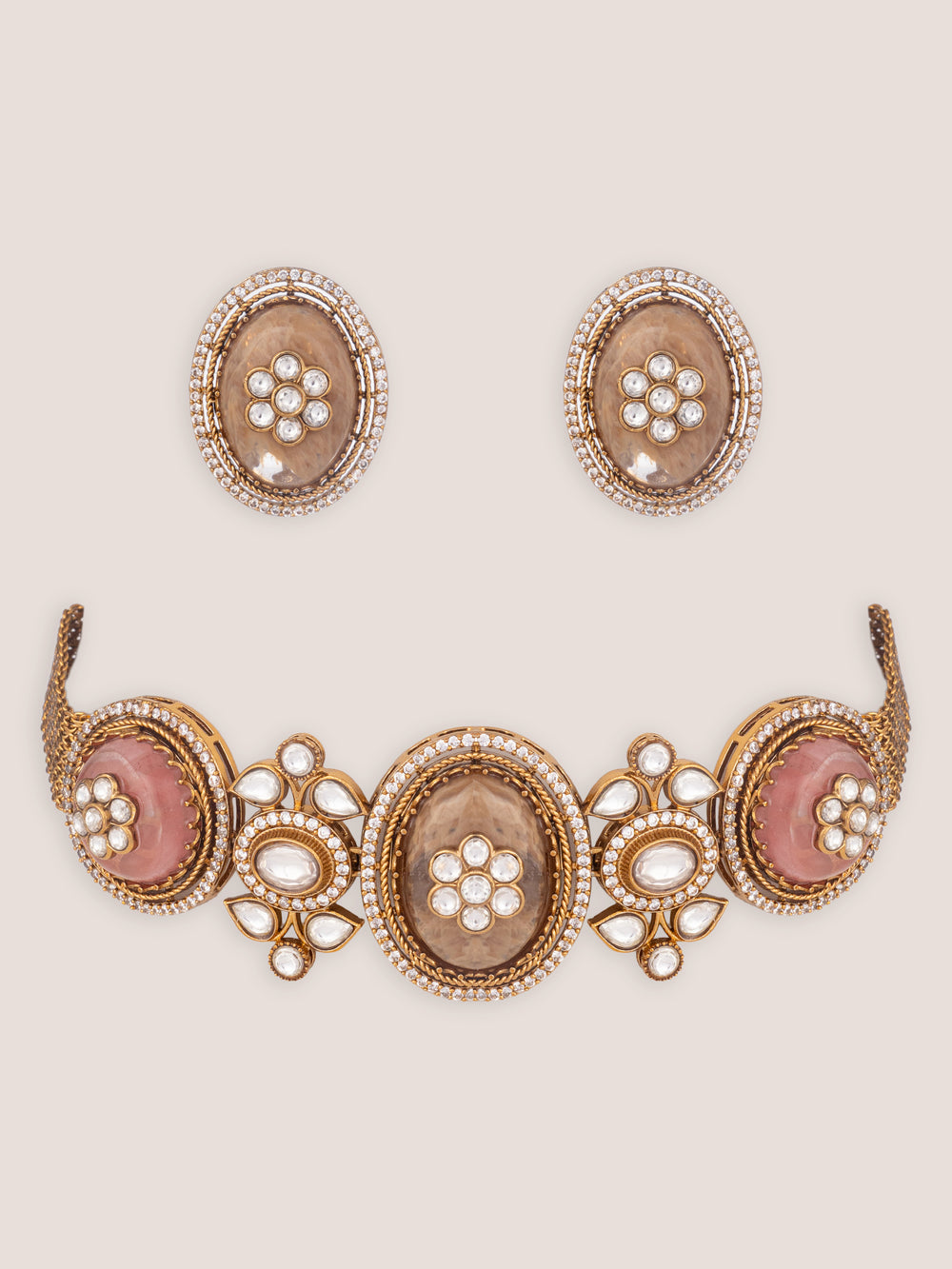 Niraaz Pink Kundan Choker - alternate view
