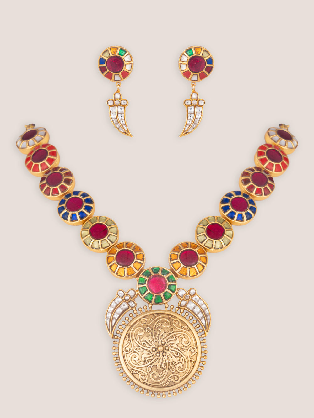 Lavanya Multicolor Kundan Long Set - alternate view