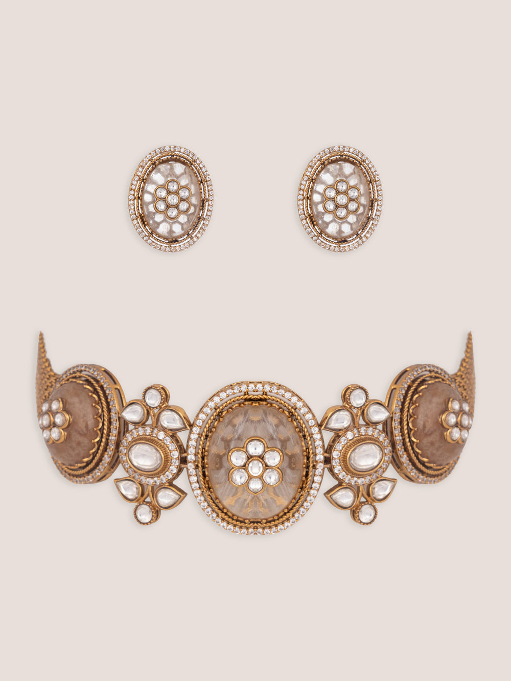 Niraaz Gold Finish Kundan Choker - alternate view