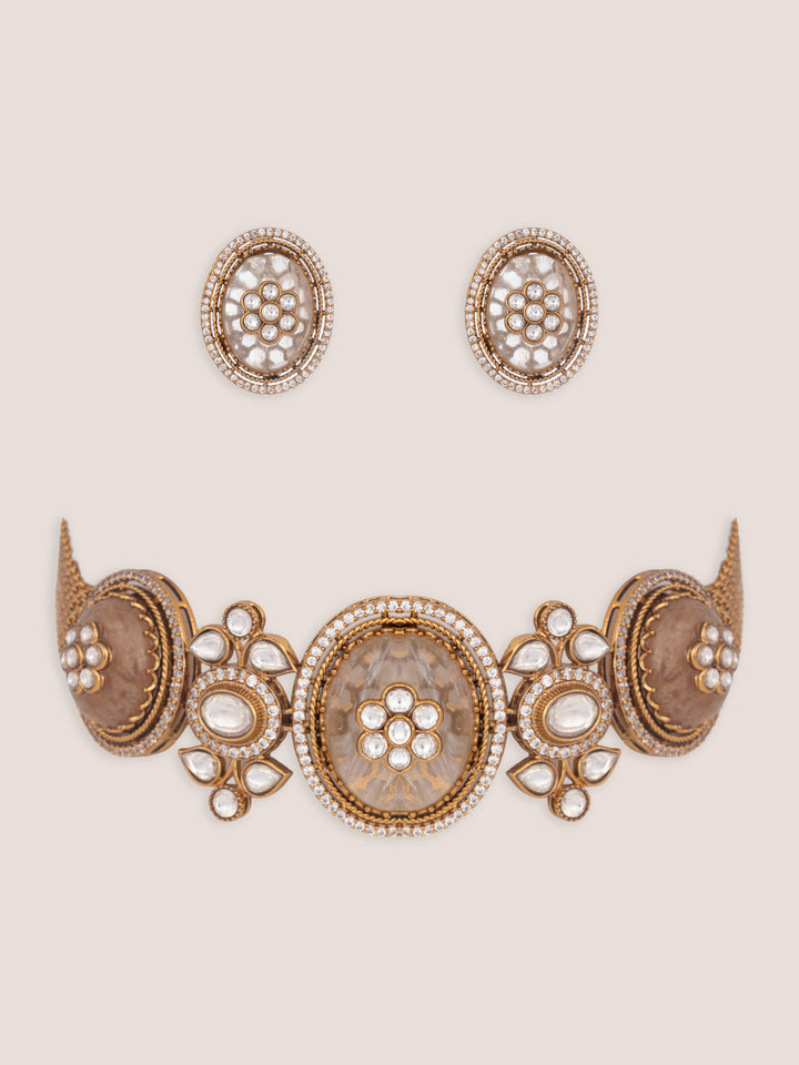 Niraaz Gold Finish Kundan Choker