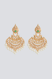 Anjuri Green Kundan Danglers