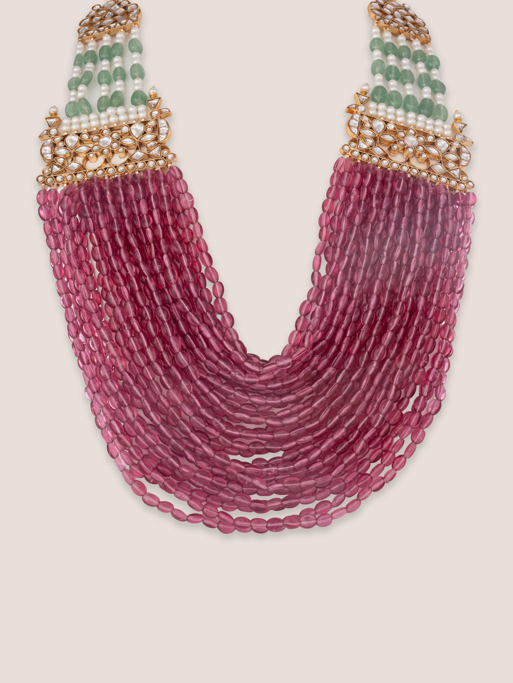 Oraya Pink Kundan Necklace Set - Zevar by Geeta - alternate view