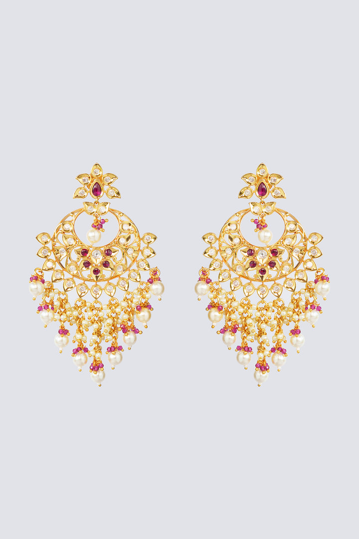 Anjuni Red Kundan Chandbalis
