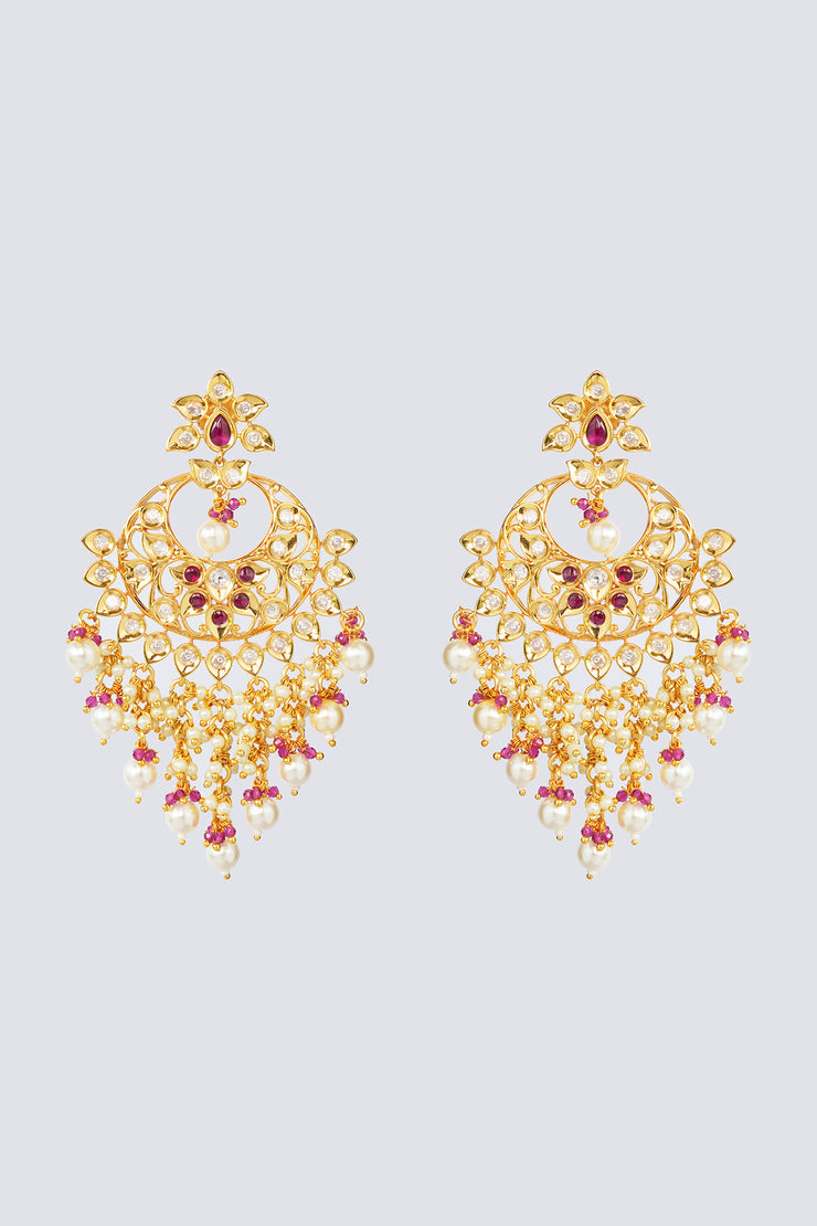 Anjuni Red Kundan Chandbalis