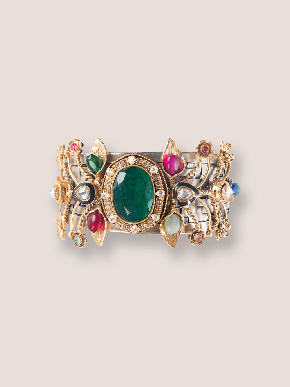 Avanti Green Metal Kundan Bracelet - alternate view