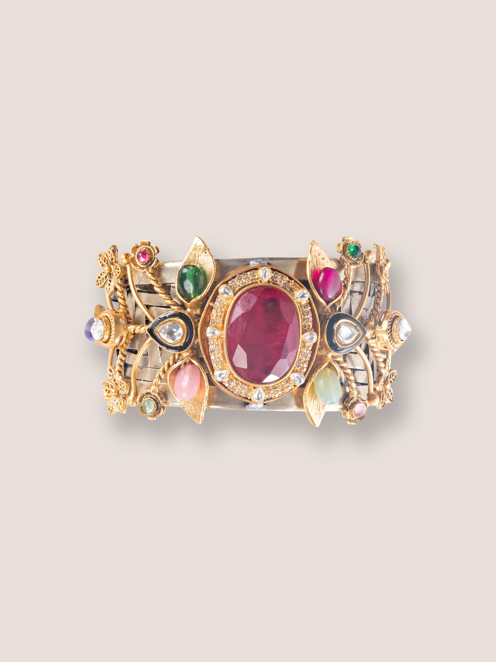 Avanti Red Metal Kundan Bracelet - alternate view