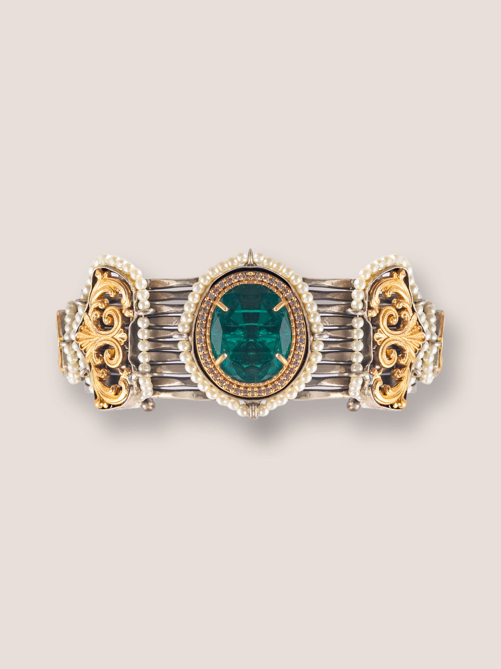 Avina Green Metal Kundan Bracelet - alternate view