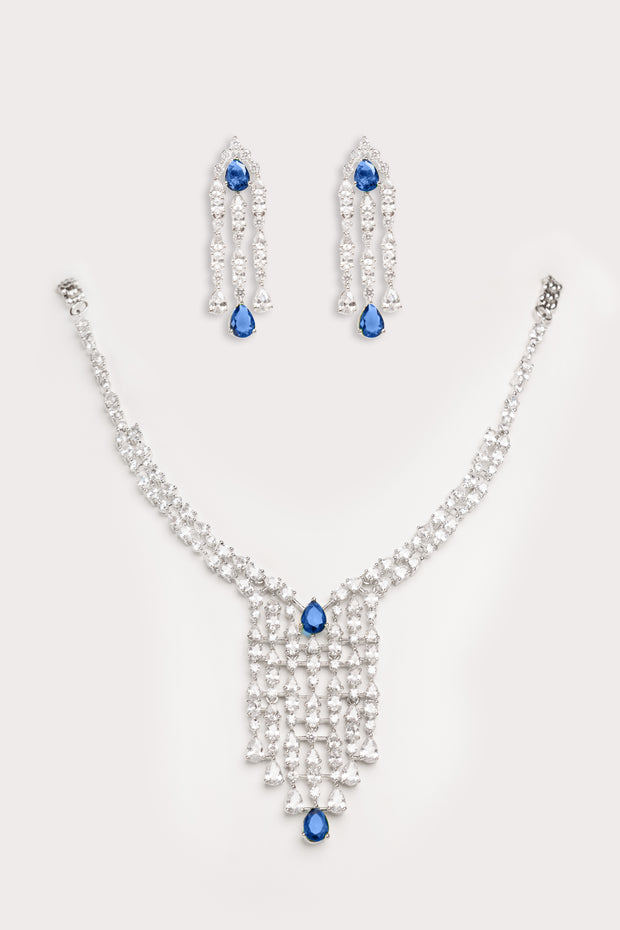 Amaya Blue Diamond Necklace Set