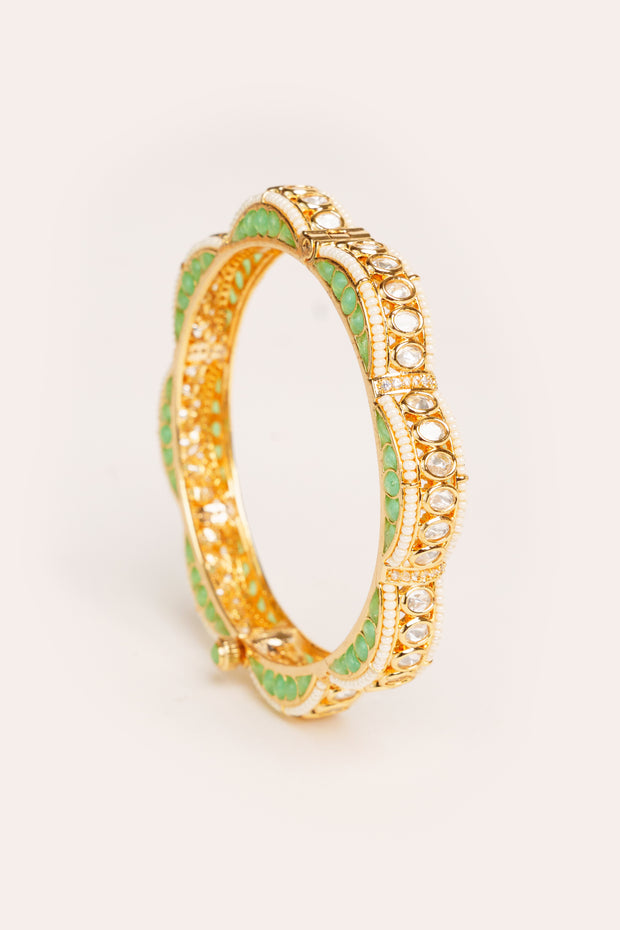 Mahika Mint Green Kundan Kadas