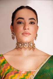 Anura Pink Kundan Choker Set