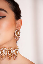 Anura Pink Kundan Choker Set