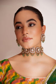 Anura Mint Green Kundan Choker Set