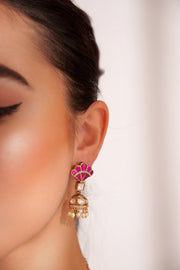 Kashvi Pink Kundan Necklace Set
