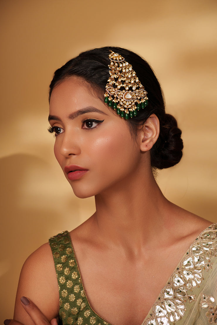 Sahiba Green Kundan Passa