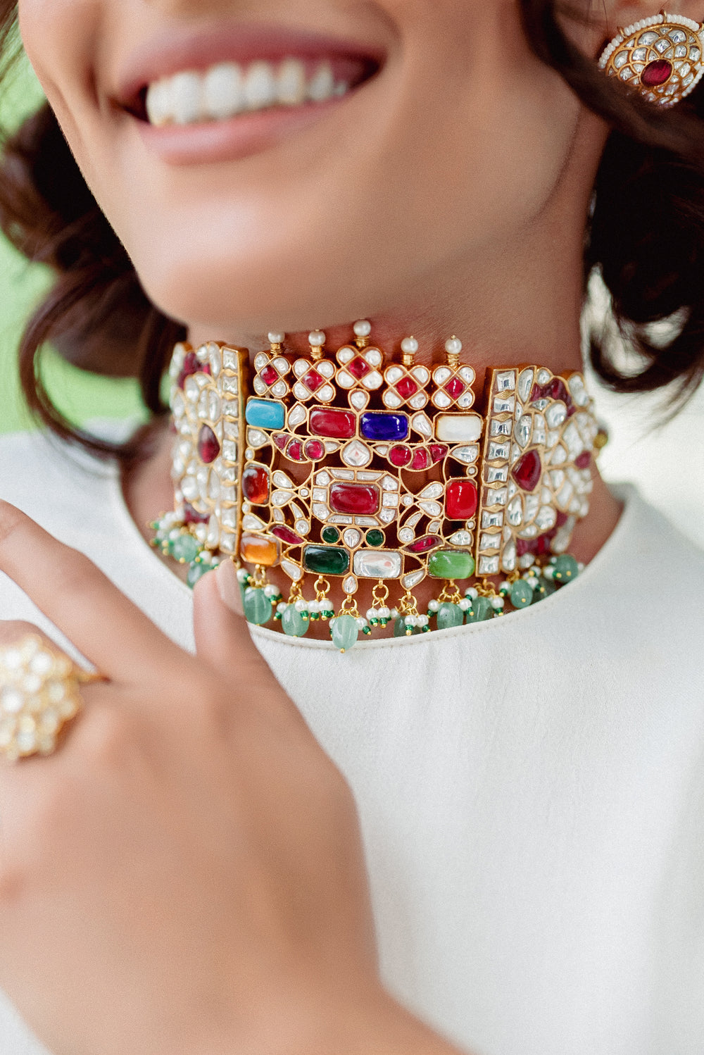 Ishika Multicolor Kundan Choker - alternate view