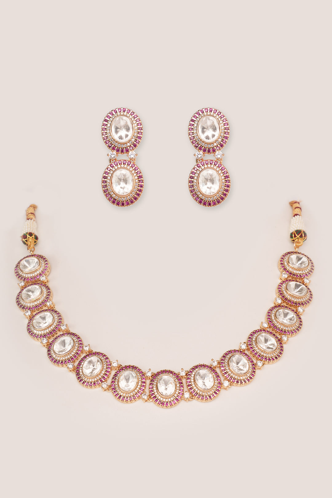 Girisha Red Kundan Necklace Set